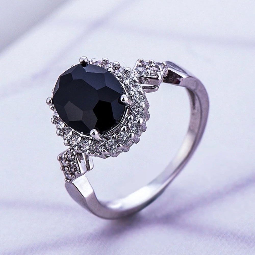 S925 Sterling Silver & Black CZ Ring - Picture 4 of 4